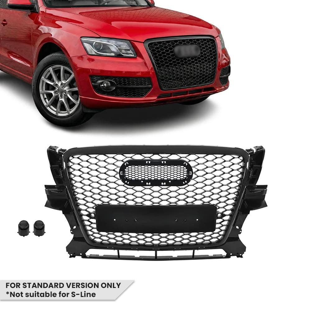 RS-stil Frontgrill för Audi Q5 8R pre-facelift (09-12) standard version, blank svart