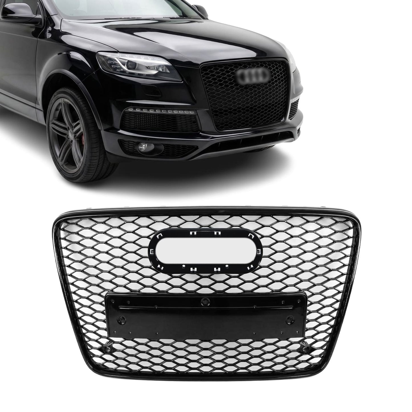 RS-stil Frontgrill för Audi Q7 4L (06-15), blank svart