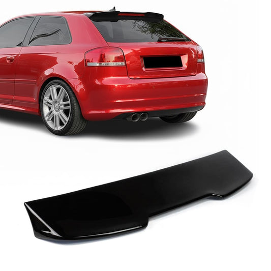 RS-stil Takspoiler för Audi A3 8P (05-12) 3-door halvkombi, blank svart