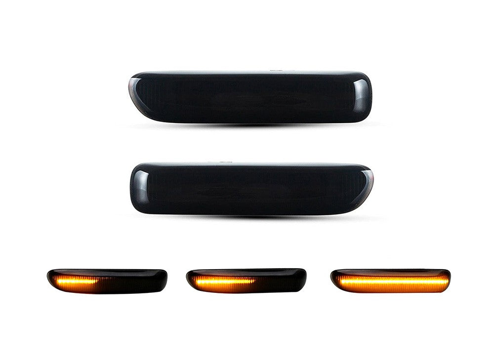 Sekventiella LED-sidoblinkers för BMW E46, svart