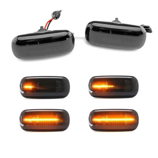 LED Sequential Sidoblinkers sats för Audi A3 / A4 / A6, röktonad
