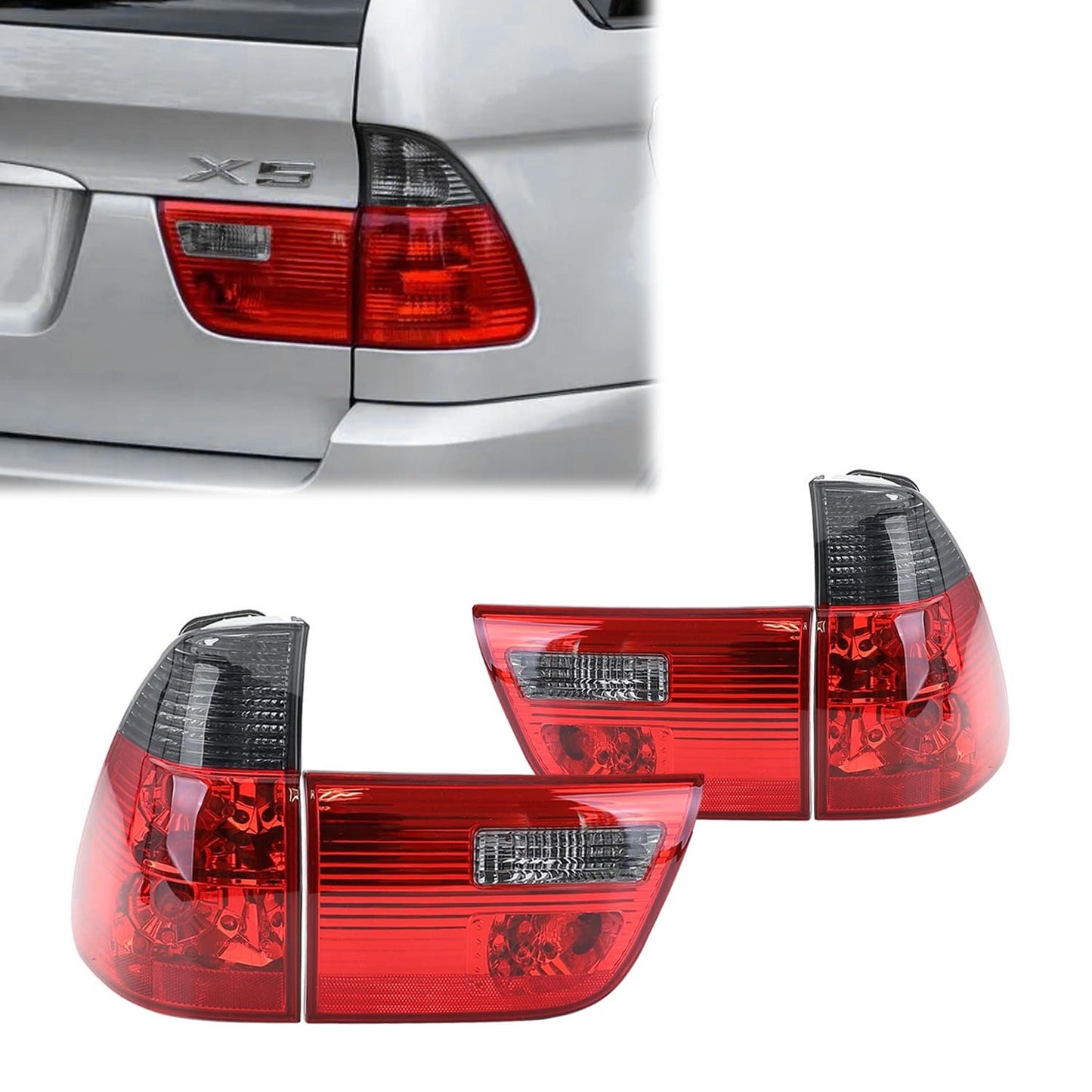 Bakljus för BMW X5 E53 (99-06), röktonad + red