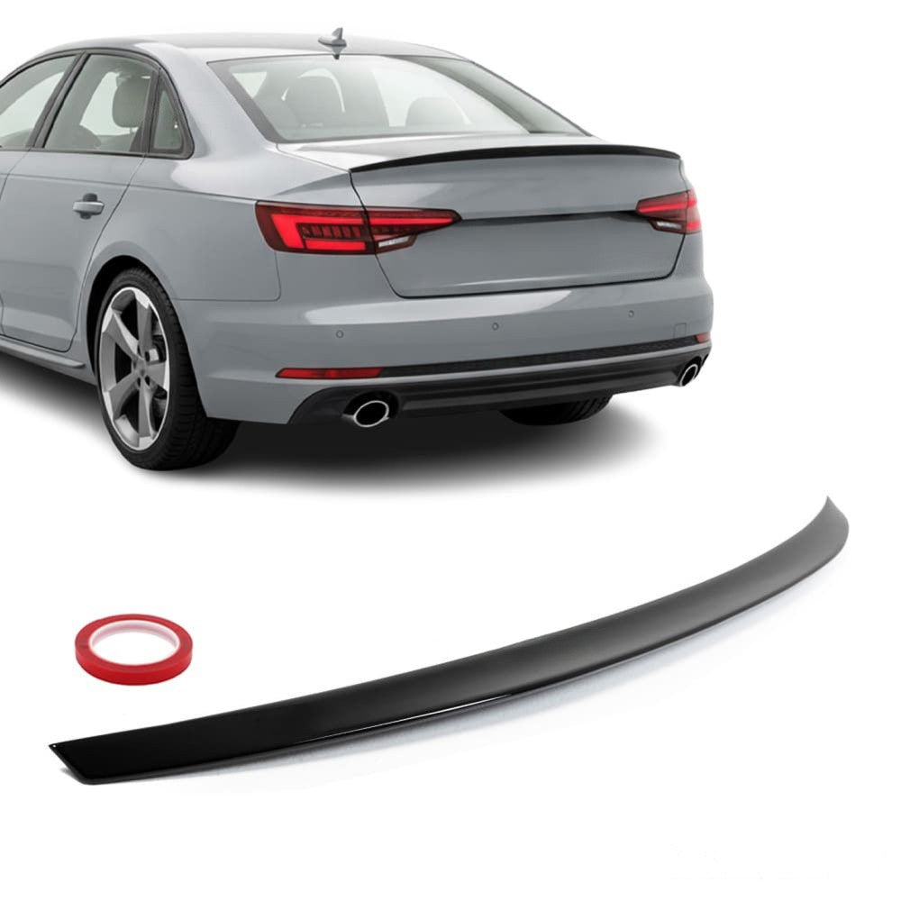 Bakluckespoiler för Audi A4 B9 sedan (16-24), blank svart