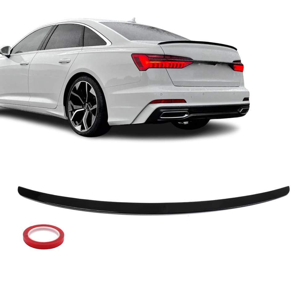 Bakluckespoiler för Audi A6 C8 / S6 C8 sedan (19-), blank svart