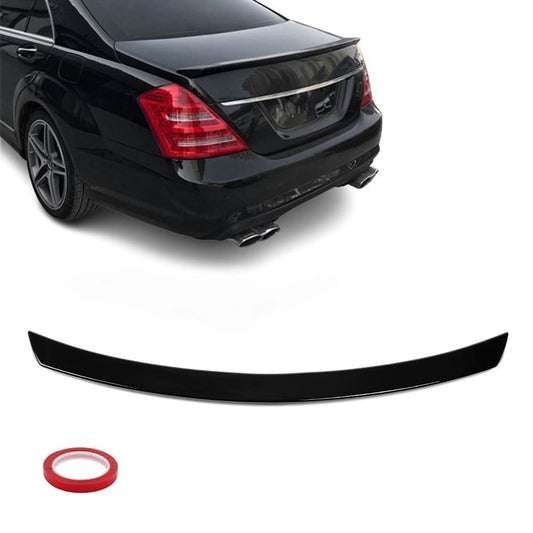 Bakluckespoiler för Mercedes-Benz W221 (05-13), blank svart