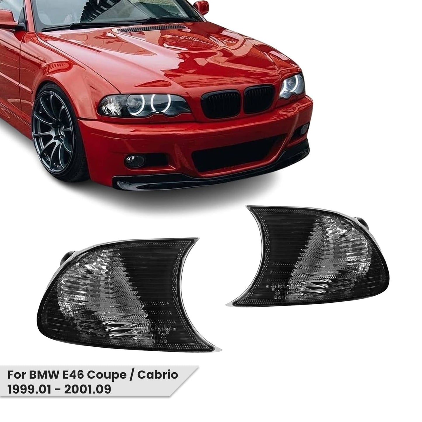 Front Turn Indicators för BMW E46 coupé / cabrio (1999-2001.09), röktonad