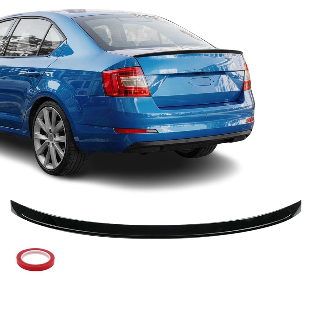 Bakluckespoiler för Skoda Octavia MK3 (13-20), blank svart