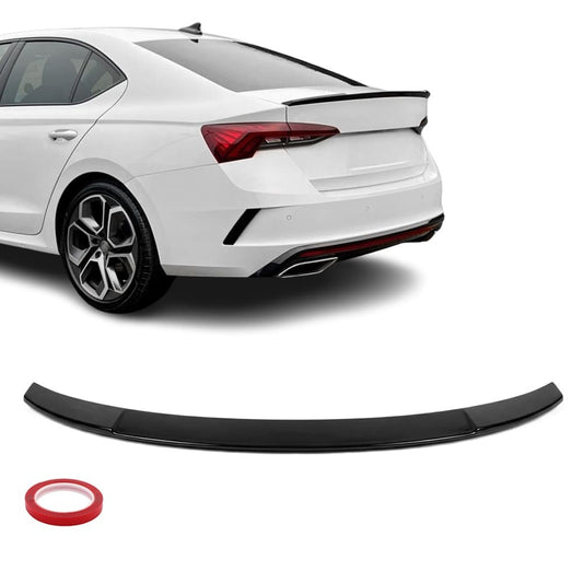 V-stil Bakluckespoiler för Skoda Octavia MK4 (20-), blank svart