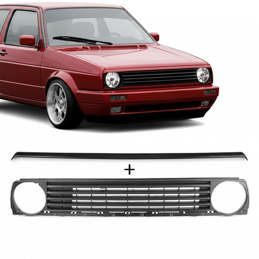 VW Golf MK2 Emblemlös grill + eyebrow (84-91)