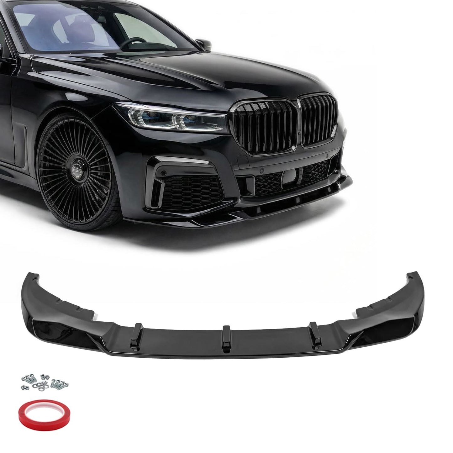 WR Frontläpp för BMW G11 / G12 LCI (19-22) med M-Pack, blank svart