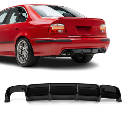 WR Diffuser för bakre stötfångare för BMW E39 med M-Pack, blank svart