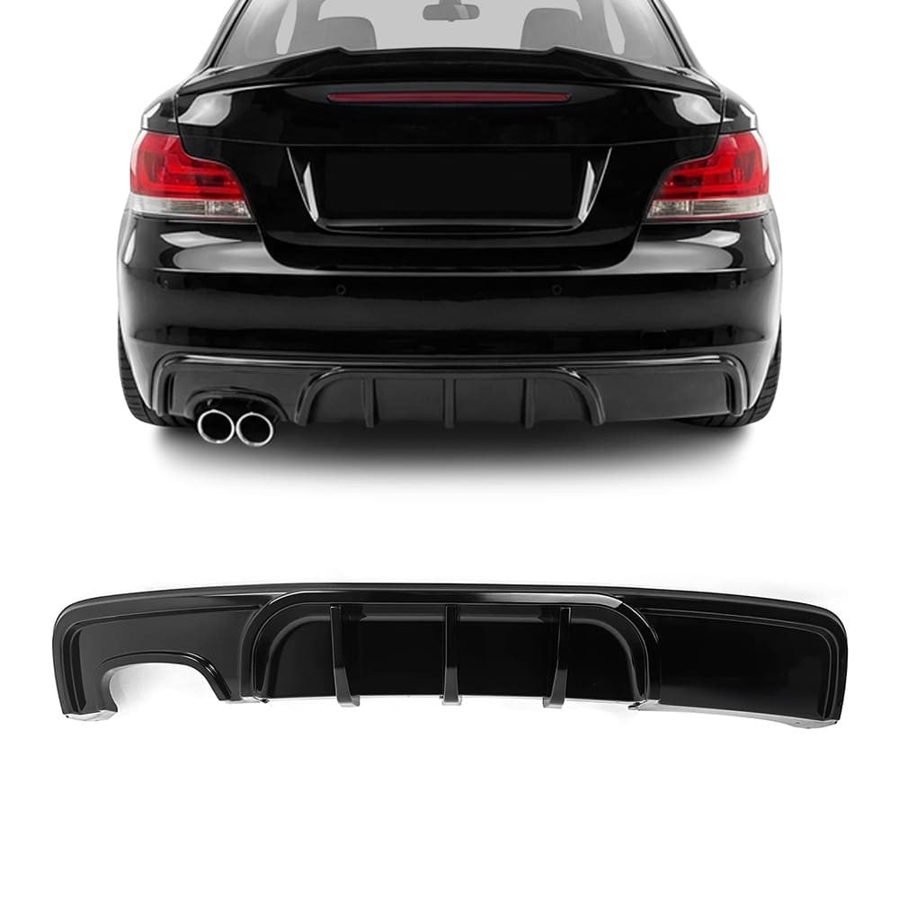WR Diffuser för bakre stötfångare för BMW E82 / E88 M-Pack, blank svart