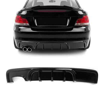 WR Diffuser för bakre stötfångare för BMW E82 / E88 M-Pack, blank svart