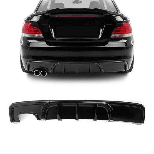 WR Diffuser för bakre stötfångare för BMW E82 / E88 M-Pack, blank svart
