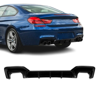 WR Diffuser för bakre stötfångare för BMW F06 / F12 / F13 M-Pack (with oval 2x2 exhaust), blank svart